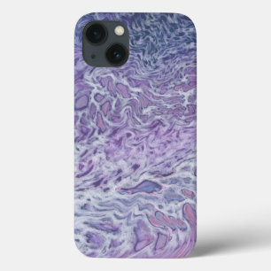 Lilac Acrylic Pouring Abstract Fluid Art iPhone 13 Case