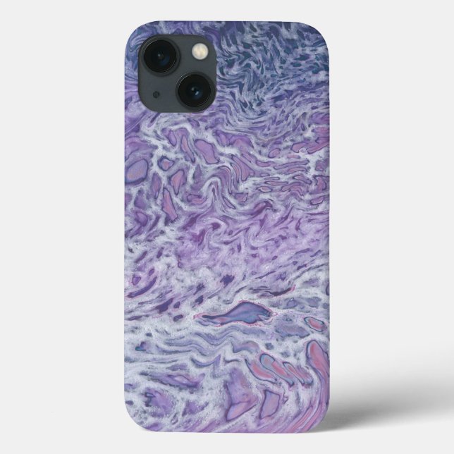 Lilac Acrylic Pouring Abstract Fluid Art  Case-Mate iPhone Case (Back)