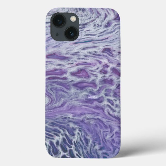 Lilac Acrylic Pouring Abstract Fluid Art  Case-Mate iPhone Case (Back)