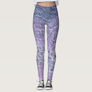 Lilac Acrylic Pouring Abstract Fluid Art Leggings
