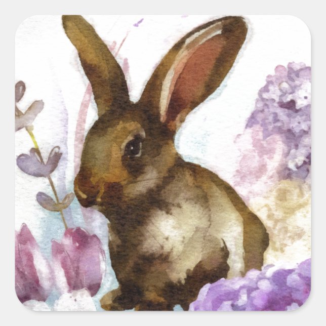 Lilac and Bunny FAA Square Sticker (Front)