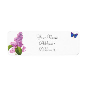 Lilac and Butterfly Avery Address Labels