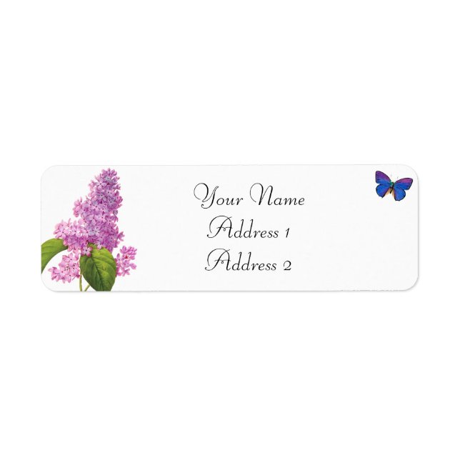 Lilac and Butterfly Avery Address Labels (Front)