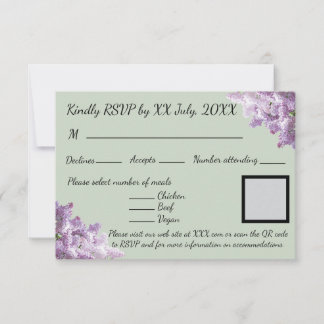 Lilac and Earthy Sage RSVP Card