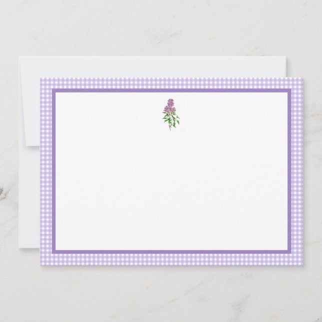 Lilac and Gingham Invitation (Front)