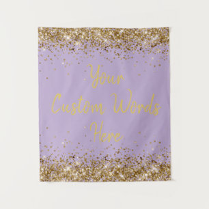 Lilac and Gold Backdrop Birthday Party Photo Booth Tapestry