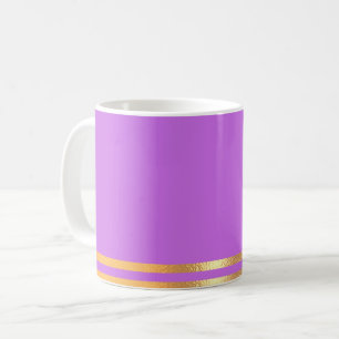 Lilac and Gold Rimmed Coffee Mug