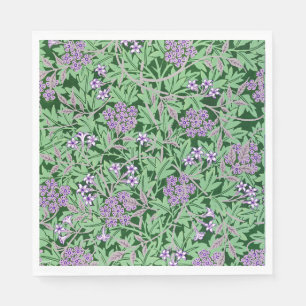 Lilac and green floral pattern napkin
