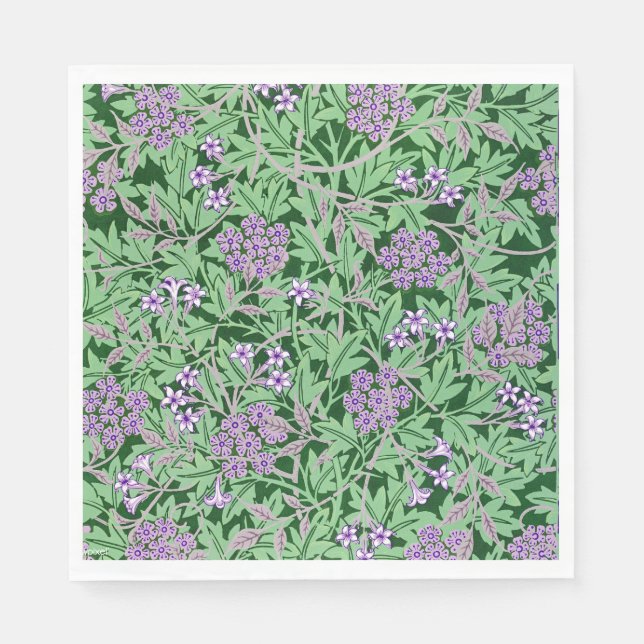 Lilac and green floral pattern napkin (Front)