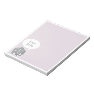 Lilac and Grey Elephant Kids Notepad