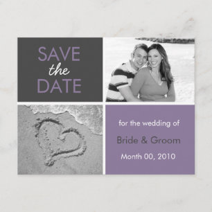 Lilac and Grey Save the Date Photo Cards
