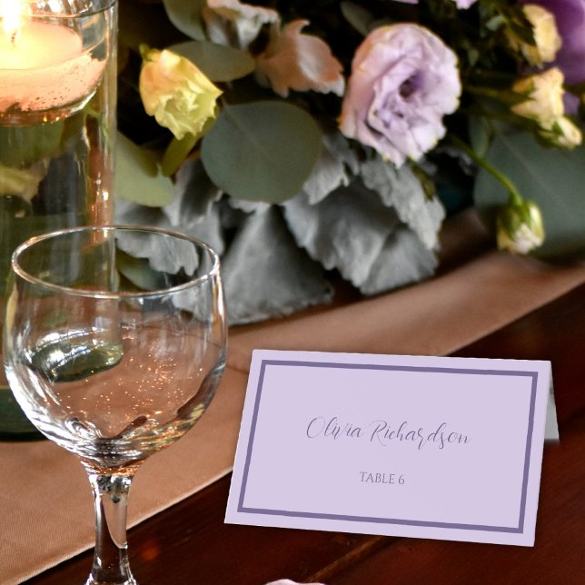Lilac and Lavender Script Wedding Place Card (Creator Uploaded)
