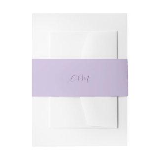 Lilac and Lavender Sript Wedding Invitation Belly Band