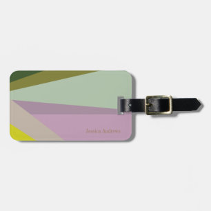 Lilac and Mint Green Geometric Colour Block Luggage Tag