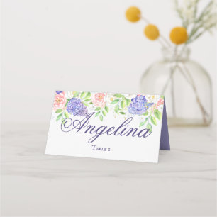 Lilac and Peony Sophisticated Wedding Place Card
