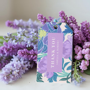 Lilac and Purple Pastel Floral Wedding Favor Gift Tags
