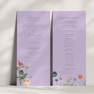Lilac and Sage Green Garden Wedding Program
