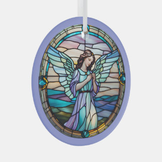 Lilac And Turquoise Angel Stained Glass Tree Decoration