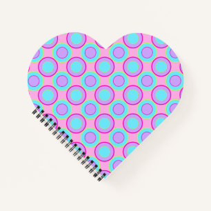Lilac And Turquoise Doughnuts With Filling On Pink Notebook