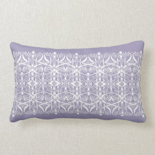 Lilac  and White Nouveau Pattern Pillow