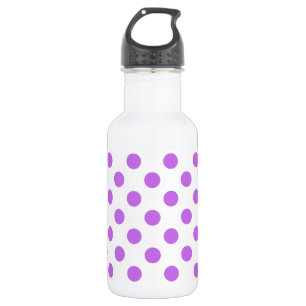 Lilac and white polka dots 532 ml water bottle