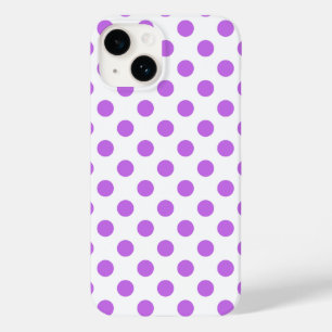Lilac and white polka dots Case-Mate iPhone 14 case