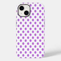 Lilac and white polka dots
