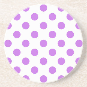 Lilac and white polka dots coaster