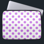 Lilac and white polka dots laptop sleeve<br><div class="desc">Lilac and white polka dots</div>