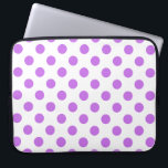 Lilac and white polka dots laptop sleeve<br><div class="desc">Lilac and white polka dots</div>