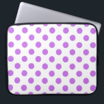 Lilac and white polka dots laptop sleeve<br><div class="desc">Lilac and white polka dots</div>