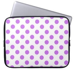Lilac and white polka dots laptop sleeve