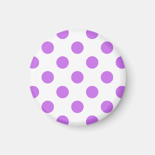 Lilac and white polka dots magnet