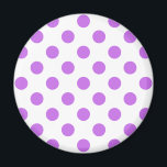 Lilac and white polka dots magnet<br><div class="desc">Lilac and white polka dots</div>