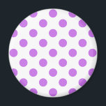 Lilac and white polka dots magnet<br><div class="desc">Lilac and white polka dots</div>