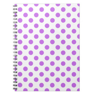 Lilac and white polka dots spiral notebook