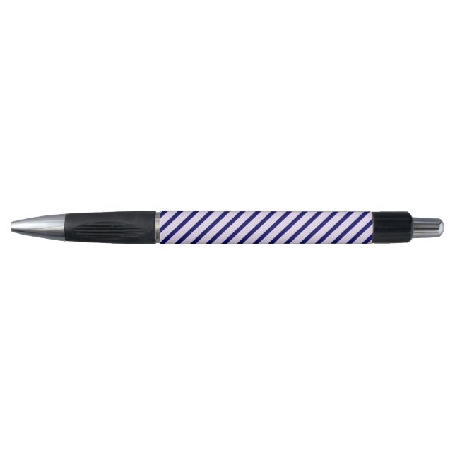 Lilac and white stripes pattern with navy blue (Front)