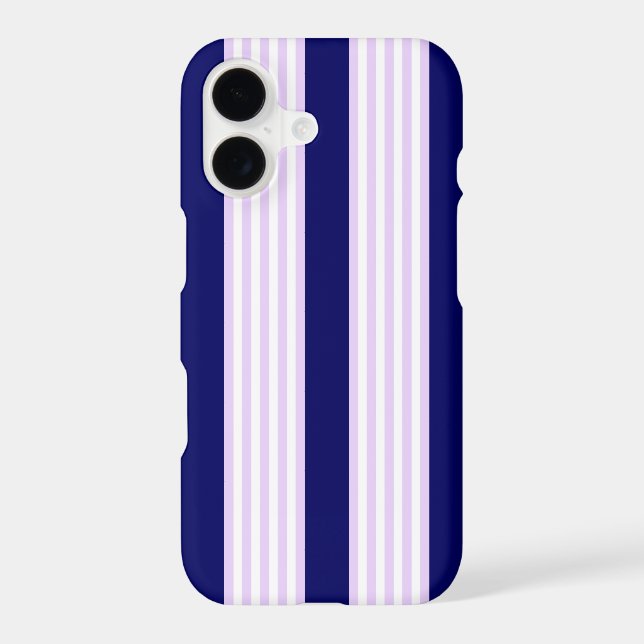 Lilac and white stripes pattern with navy blue (Back)