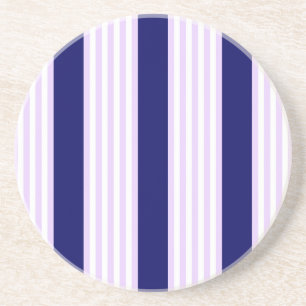 Lilac and white stripes pattern with navy blue coaster