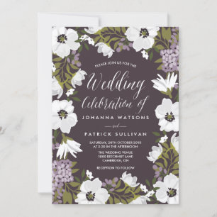 Lilac Anemone Blooms Wedding Invitation