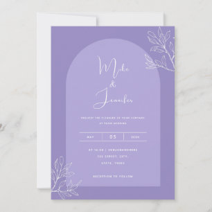 Lilac Arch Botanical Lavender Boho QR Code Modern Invitation