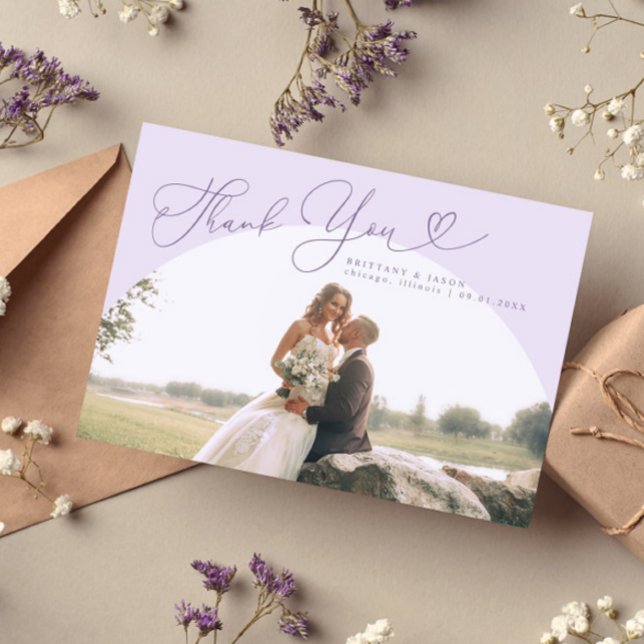 Lilac Arch Wedding Thank you Script Card (Creator Uploaded)