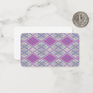 LILAC ARGYLE KNIT 3.5x2 Flat Card / Horizontal
