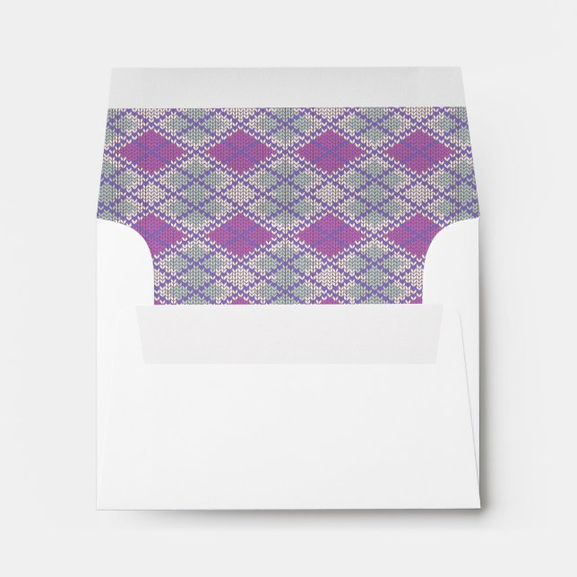LILAC ARGYLE KNIT A2 Envelope  (Back (Bottom))