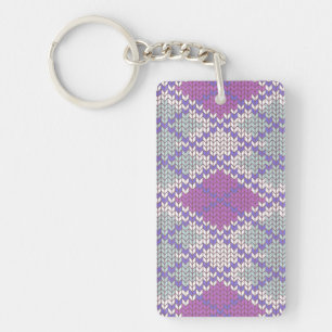 LILAC ARGYLE KNIT Rectangle Acrylic Keychain