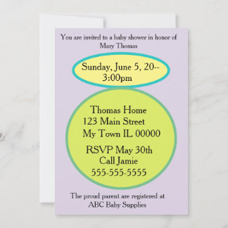 Lilac Baby Shower Celebration Design Invitation