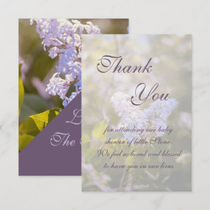 Lilac Baby Shower Thank You Card
