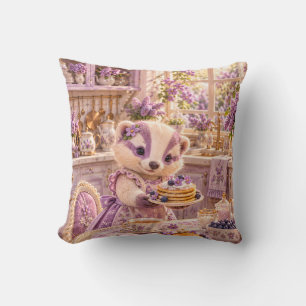 Lilac Badger Pancake Breakfast Kitchen Cushion
