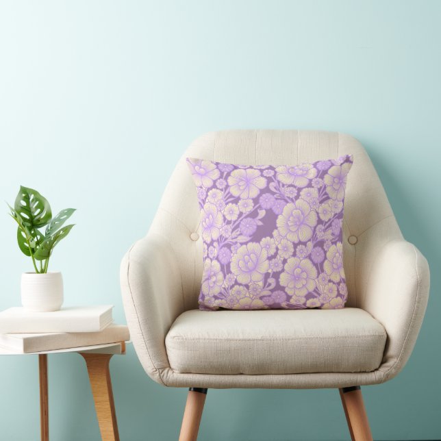 Lilac 💜 Baroque Floral Cushion (Chair)