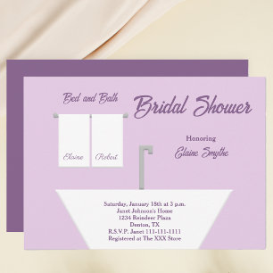 Lilac Bed and bath Bridal Shower Invitation